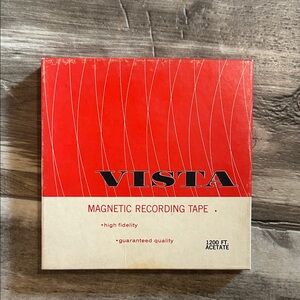 Vintage reel to reel tape Red Magnetic Recording Tape vista brand used